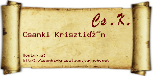 Csanki Krisztián névjegykártya
