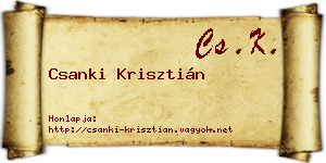 Csanki Krisztián névjegykártya